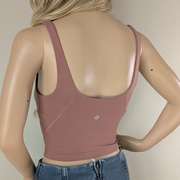 Lululemon Tank Top Women's Size 2 Pink Chai Align Crop Athleisure Sporty Yoga - Picture 5 of 11